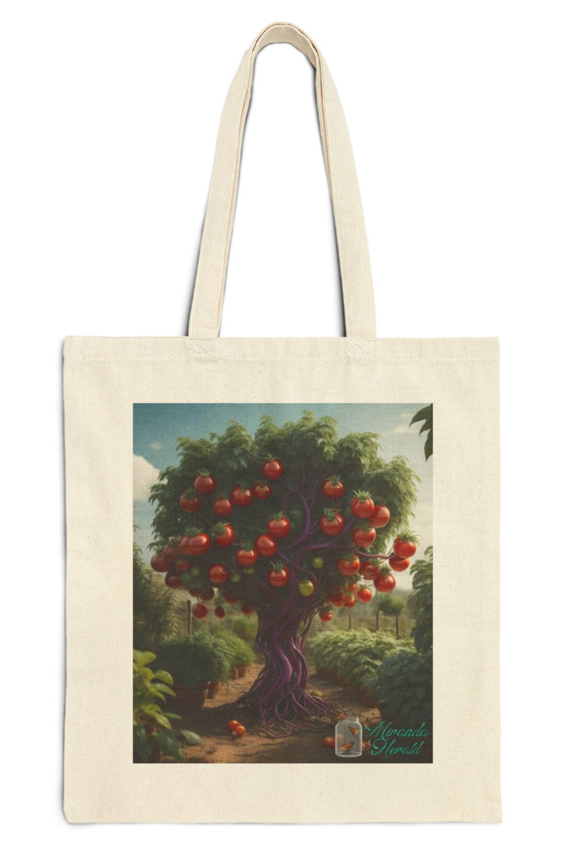 Tom the Tomato Plant Cotton Canvas Tote Bag